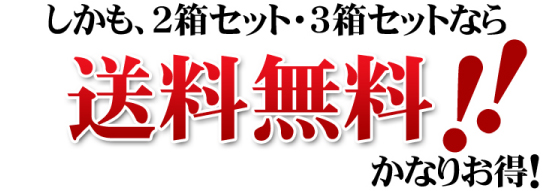 しかも、2箱セット・3箱セットなら送料無料！！かなりお得！